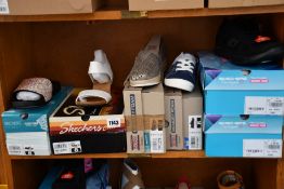 Six pairs of assorted as new Skechers footwear.