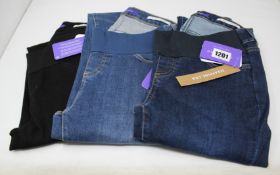 Three pairs of as new Seraphine maternity jeans (All UK 10).