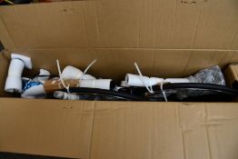 A SAVA bicycle in black and blue (Note: This item is still packed in the box and model is unknown,