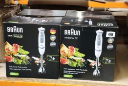 Four boxed as new Braun Multi Quick 5V hand blenders.
