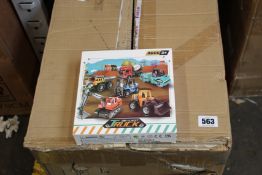 Sixty six boxed as new Die-Cast Truck Construction Sets (6 pcs, Ages 3+).