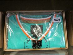 Five assorted as new Football Town retro football jerseys.