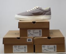 Three pairs of as new S.W.C. (Stepney Workers Club) Dellow grey suede sneakers (2 x EU 44, 1 x EU