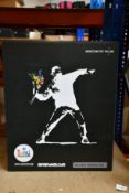 A Medicom Toy - Banksy Brandalism Flower Bomber Figure - Black Gesso Version