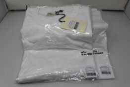 Six as new Drole De Monsieur Balcony Graphic T-shirts in white (1 x S, 2 x M, 3 x L).