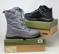 Two pairs of women's as new Keen footwear; Explore Mid WP (UK 8) and Terradora II (UK 8).