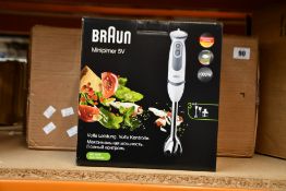 Four boxed as new Braun Multi Quick 5V hand blenders.