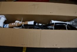 An as new SAVA bicycle in black and blue (Note: This item is still packed in the box and model is
