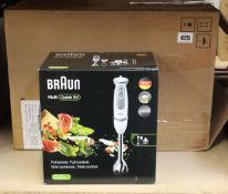 Four boxed as new Braun Multi Quick 5V hand blenders.
