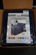 Five as new blue MIA Embossed ultrasonic bed covers (200 x 270cm Doubles).