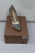 A pair of as new Gianvito Rossi Gianvito 105 shoes in mosaic steel (EU 37).