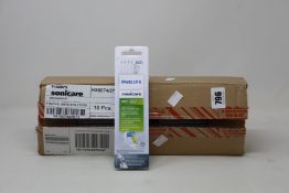 A case containing ten packs of as new Philips Sonicare W2c Optimal White brush heads (4 per pack,