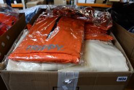 A quantity of as new Trippy Clothing hoodies in cream and lightweight anorak style hoodies in orange