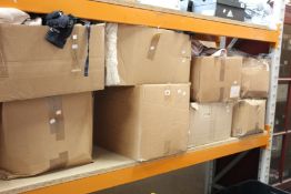 Eight boxes of assorted pre-owned clothing and related items.