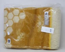 Two as new WoolOvers reversible Honey Bee design blanket/throws.