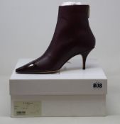 A pair of as new L.K.Bennett Athena leather ankle boots in wine (EU 37).
