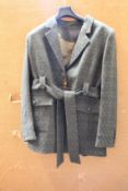 Three woman's as new Really Wild London belted tweed jackets in Khaki/Silver (1 x 12, 2 x 14 -
