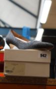 A pair of as new L.K.Bennett Audrey kitten heels in grey fine glitter (EU 41).
