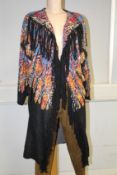 A ladies as new Mes Demoiselles Pocahontas fringed printed kimono (Size 2) and a pair of Cartouche