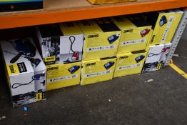 Nine new Zanussi Easy Go ll 3L, 700W, 7.5M radius retractable cord vacuum cleaners (3 x red, 6 x