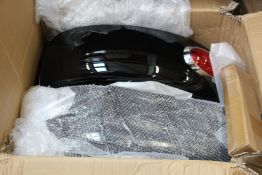 An as new Motea hard saddlebags with fixation kit (For an unknown model bike).