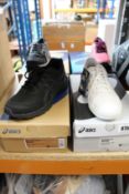 Four pairs of women's as new Asics trainers; GT-2000 8 G-TX (UK 6), Gel-Nimbus 21 (UK 5), Gel-