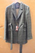 Two woman's as new Really Wild London belted tweed jackets in Khaki/Silver (Size 10 - RRP £395