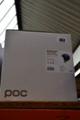 A boxed as new POC Meninx RS MIPS Helmet - Uranium Black/Natrium Blue Matt (XS-S, 51-54).