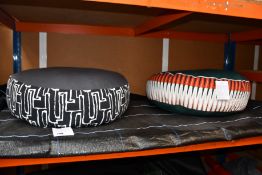 Two as new John Lewis Pouffes - Merida and Primitive.