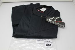 Five as new Alpinestars Indoor Kart suits (M, 2 x L, XL, XXL, XXL).