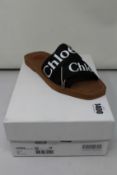 A pair of as new Chloe Woody flat mules (EU 38 - RRP £350).