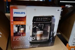 A boxed as new Phillips 3200 Series LatteGo coffee machine.