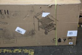 A Safavieh Malibu Outdoor Wooden Tea Cart.