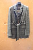 Three woman's as new Really Wild London belted tweed jackets in Khaki/Silver (1 x 14, 2 x 16 -