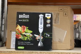 Four boxed as new Braun Multi Quick 5V hand blenders.