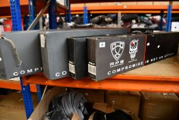 Four boxed as new APS airsoft guns to include: A Cam Mark 3 police model, two Cam Mark 2-P police