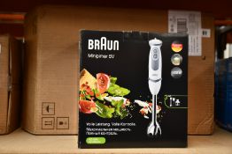 Four boxed as new Braun Multi Quick 5V hand blenders.