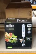 Four boxed as new Braun Multi Quick 5V hand blenders.
