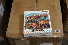 Sixty six boxed as new Die-Cast Truck Construction Sets (6 pcs, Ages 3+).