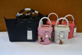 Six assorted sample/approval Radley bags (Bags are new but have writing in marker on them, removal