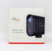 A boxed as new Mevo Start Live Streaming Camera (P/N: MV3-01B-BL) (Box opened).