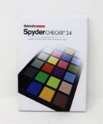 Four boxed as new Datacolor SpyderCHECKR 24 Color Charts (Boxes sealed, some damage to boxes).