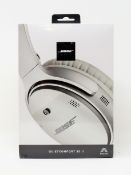 A boxed as new pair of Bose QuietComfort 35 II Wireless Headphones in Silver (Box sealed, some