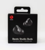A boxed as new pair of Beats Studio Buds Wireless Noise Cancelling Earbuds in Black (M/N: MJ4X3LL/A)