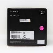 A boxed as new Fujifilm X-E3 Mirrorless Digital Camera in Black (Two pin plug included) (Body