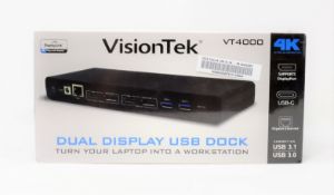 A boxed as new Visiontek VT4000 Dual 4K Display Universal Docking Station (M/N: 901005) (Box