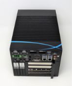 A boxed as new Vecow RCX-1430FR-PEG Barebone Industrial Fanless Computer.