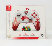 Four boxed as new PowerA Enhanced Wired Controllers for Nintendo Switch in Mario Red/White (Boxes
