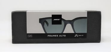 A boxed as new pair of Bose Frames Alto Bluetooth Audio Sunglasses in Black (S/M) (Box opened).