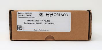 A boxed as new JCB 400/R9799 118º PAL MD Reversing Camera (Orlaco Camera FAMOS 118º PAL PL7 P/N: